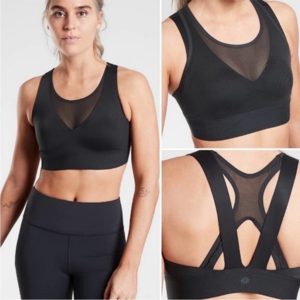 Athleta Eclipse Reversible Mesh Bra Black Size XS